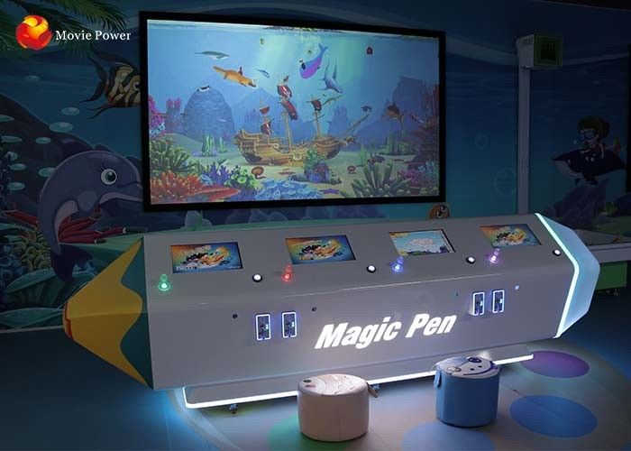 FRP + dinosaure interactif d'arbres de poissons de peinture de l'AR de jeux de projection de mur de simulateur en acier de parc d'attractions pour des enfants