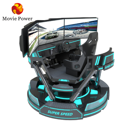 Simulateur de réalité virtuelle à 3 écrans 6- Dof Black Car Racing Game Machine 5d Car Driving Arcade For Mall