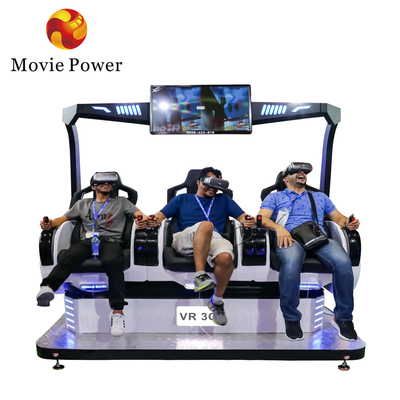 Simulateur de réalité virtuelle à 3 sièges Machine à jeux 5D à fonctionnement de pièce Chaises de cinéma 9D