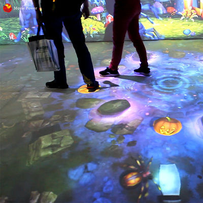 Jeux interactifs de plancher de mouvement de tunnel d'hologramme de projecteur de l'équipement 3d de terrain de jeu d'enfants