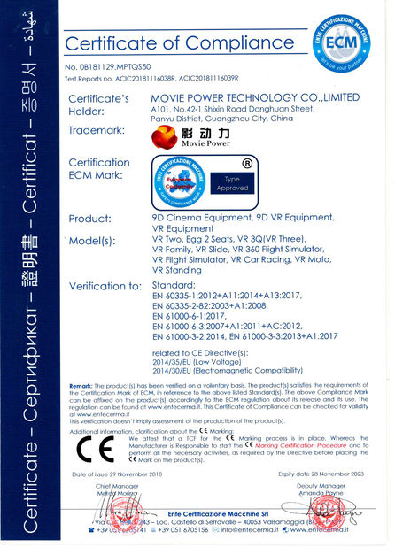 Chine Guangzhou Movie Power Electronic Technology Co.,Ltd. certifications
