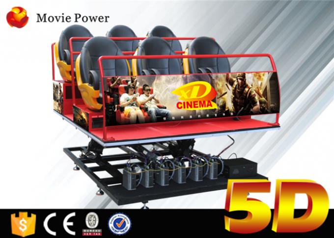 Théâtre de mouvement du simulateur 5D de mouvement d'équipement de cinéma du système électrique 5D avec des sièges de mouvement 0