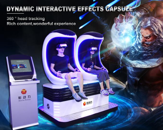 Expérience de réalité virtuelle de simulateur de machine d'oeufs de forme d'oeufs de 2 sièges 0