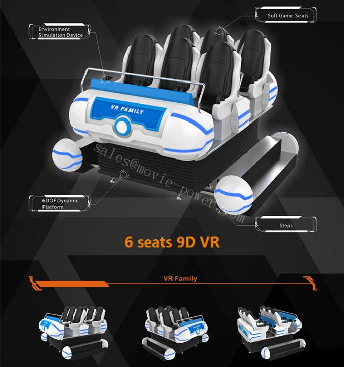 6 vaisseau spatial de cinéma de la famille 9D VR de sièges 360 degrés de rotation/plate-forme dynamique 4