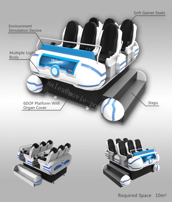 6 simulateur de réalité virtuelle de Seat 9D avec la plate-forme dynamique 1