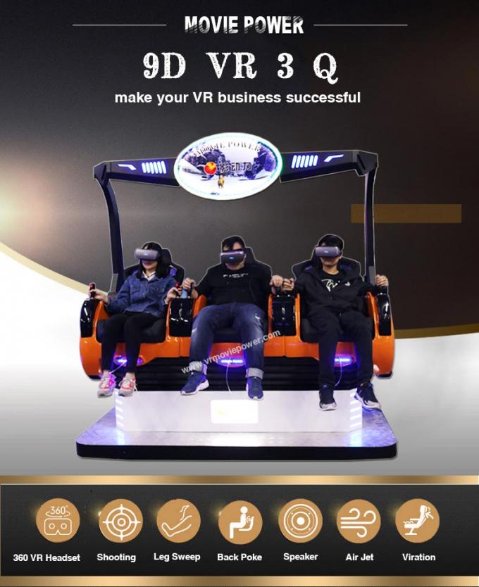 machine à télécommande de jeu du cinéma 3Q VR de réalité virtuelle de sièges de simulateur de 220V 9D 3 3