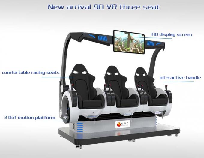 Simulateur de cinéma de réalité virtuelle d'amusement avec 9d les verres/3 sièges 1
