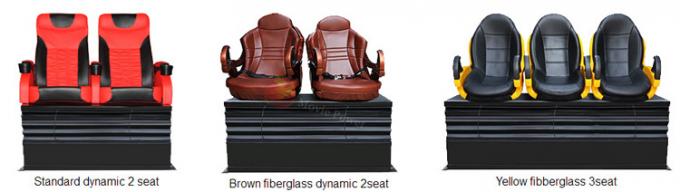 100 cuir véritable de théâtre de mouvement des sièges 4D + matériel de Fberglass 2