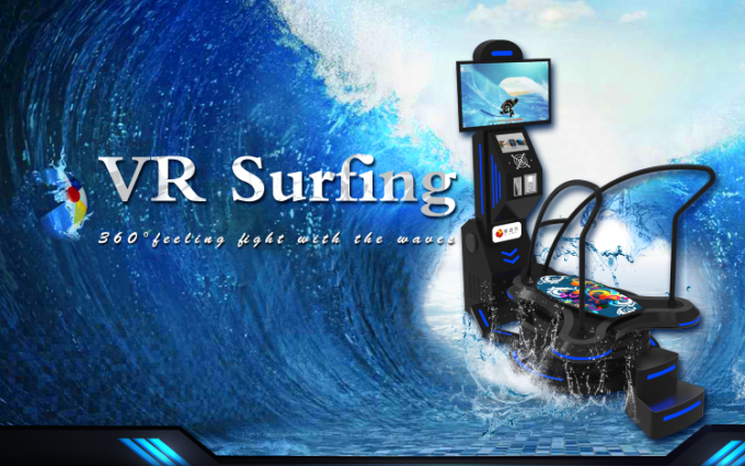 Noir et bleu tenant les jeux interactifs surfants de divertissement de simulateur de mouvement de 9D VR 0