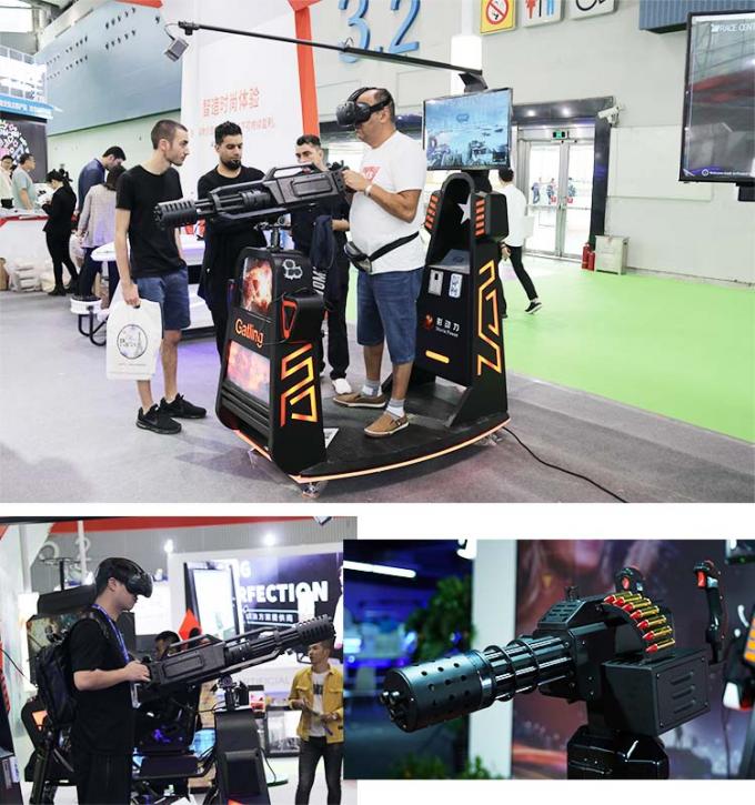 Jeu noir de tir d'arme à feu de réalité virtuelle de simulateur de la couleur VR Gatling 1