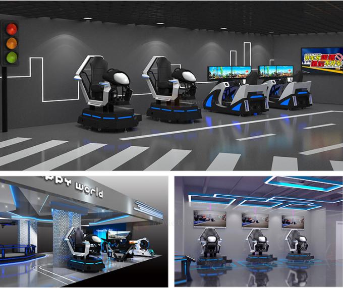 Parc d'attractions électrique de plate-forme VR emballant le simulateur avec le jeu interactif 1