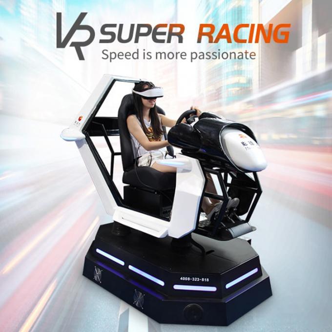 Voiture d'intérieur VR de terrain de jeu emballant le simulateur électrique de jeu de courses d'automobiles de plate-forme du simulateur 9D 0