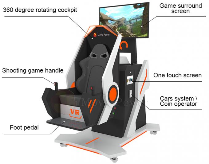 VR équipement tournant 9d Flight Simulator Arcade Machine de divertissement de 360 degrés 1