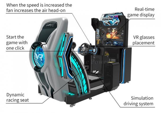 Arcade Game 9d conduisant la machine à jetons de jeux de voiture de course d'enfants de simulateur 2