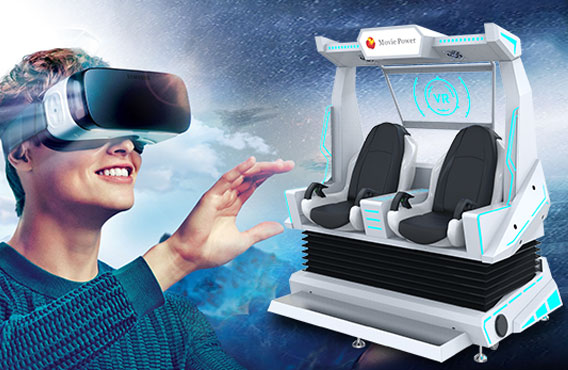 Deux tours de parc d'attractions d'équipement de cinéma des oeufs VR des chaises 9D 0