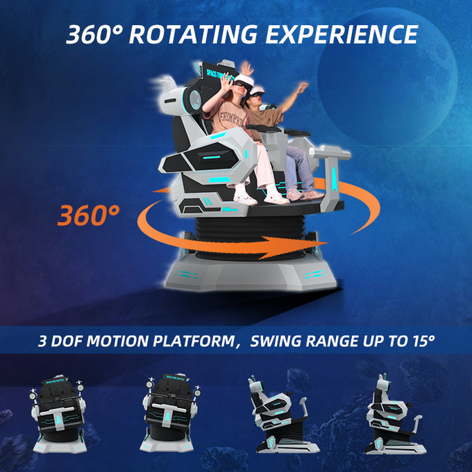 360 Vr Roulement Montagne Roulante Voler 9d Simulateur de cinéma Double siège Équipement de terrain de jeu intérieur 2