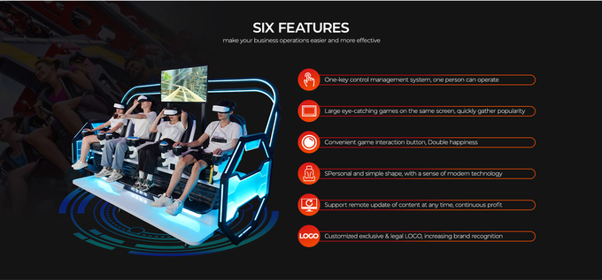 2Simulateur de montagnes russes de réalité virtuelle de.5kw 4 places 9D VR Cinema Space Theater 3