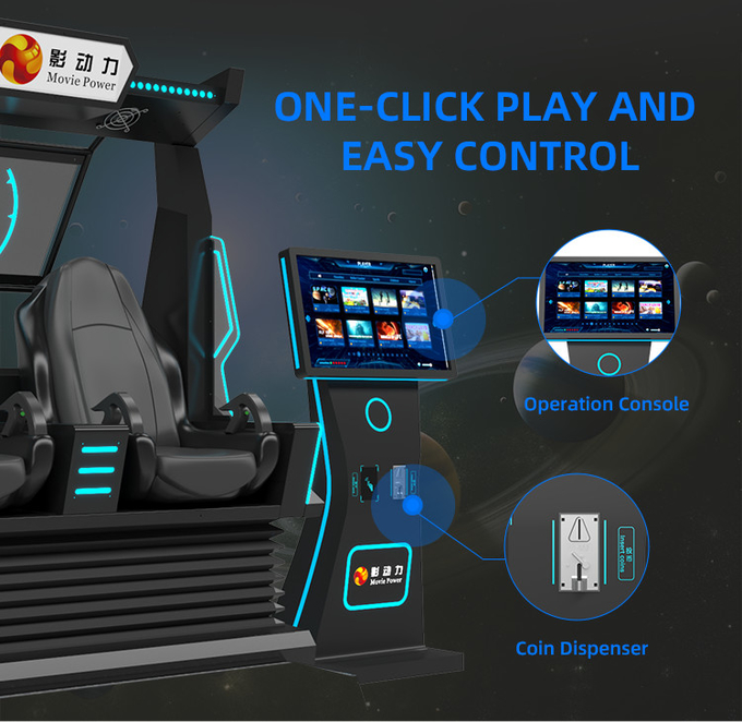 Chaise à roulettes à 2 places 9d Vr Simulateur de cinéma Chaise de mouvement Machine de jeu de réalité virtuelle Arcade 4
