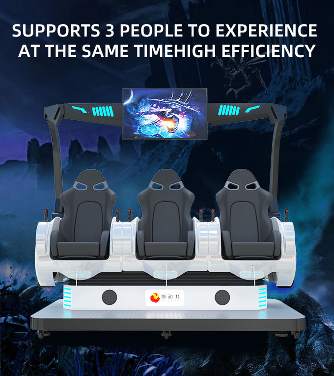 Simulateur de réalité virtuelle à 3 sièges Machine à jeux 5D à fonctionnement de pièce Chaises de cinéma 9D 4