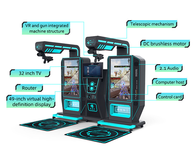 9d Vr Arcade Shooting Game Machine Kat Réalité Virtuelle Simulateur Super 2 Joueurs 1