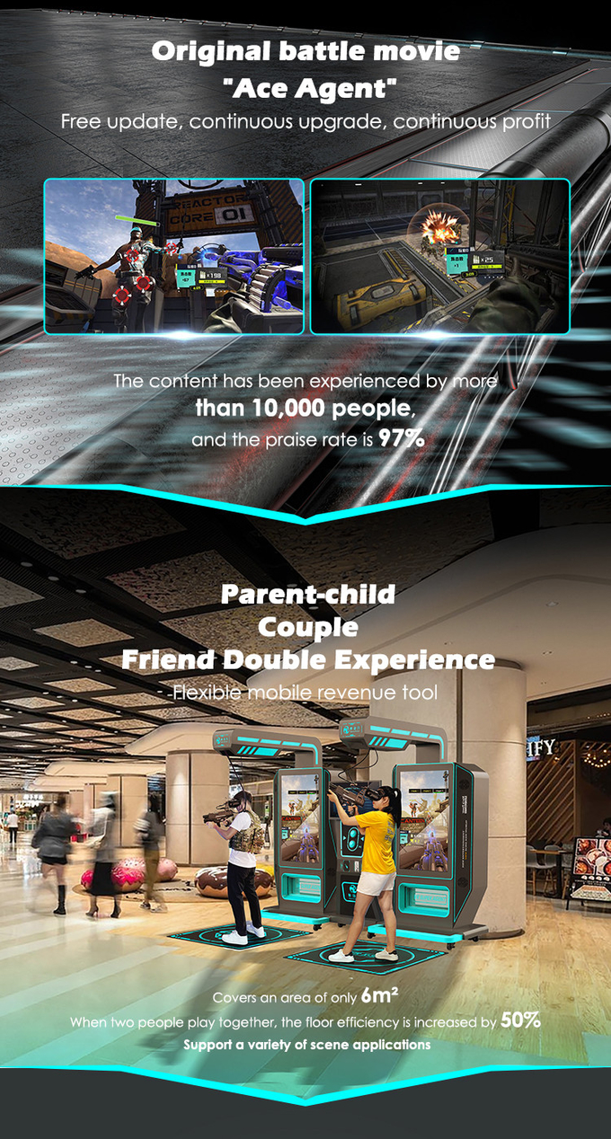 Les jeux de tir du centre commercial VR usinent VR à deux joueurs Arcade Simulator 1
