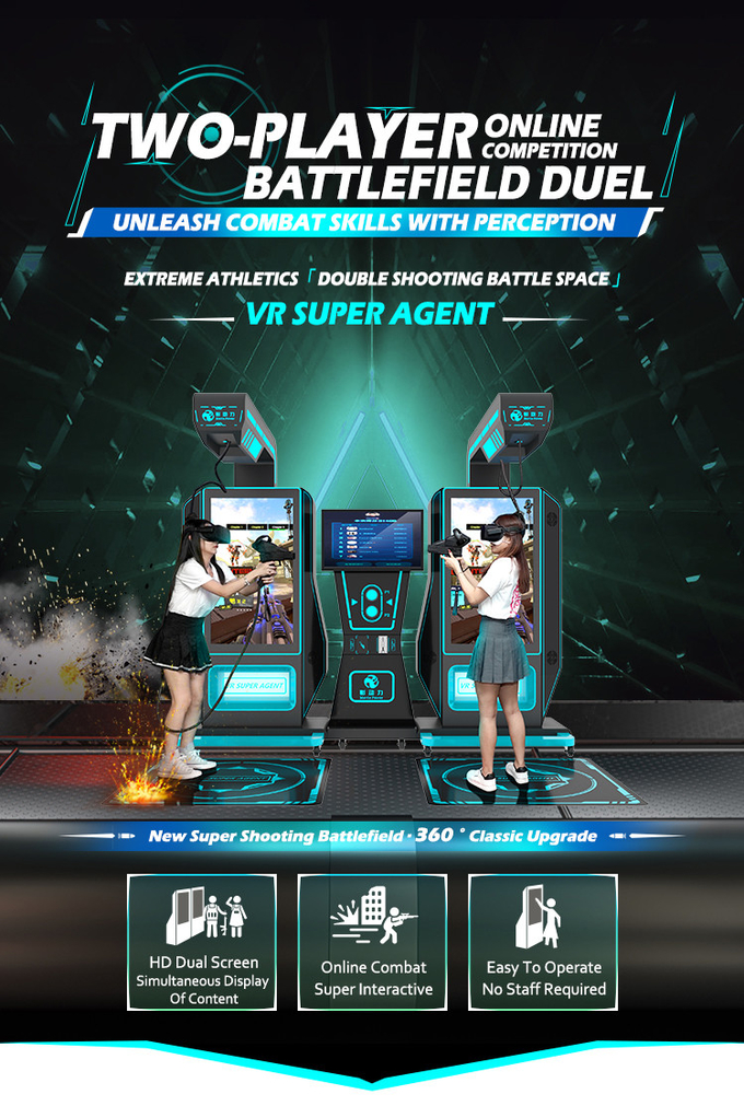 Machine commerciale de jeu de tir du simulateur 9D VR de réalité virtuelle de poussoir de pièce de monnaie 0