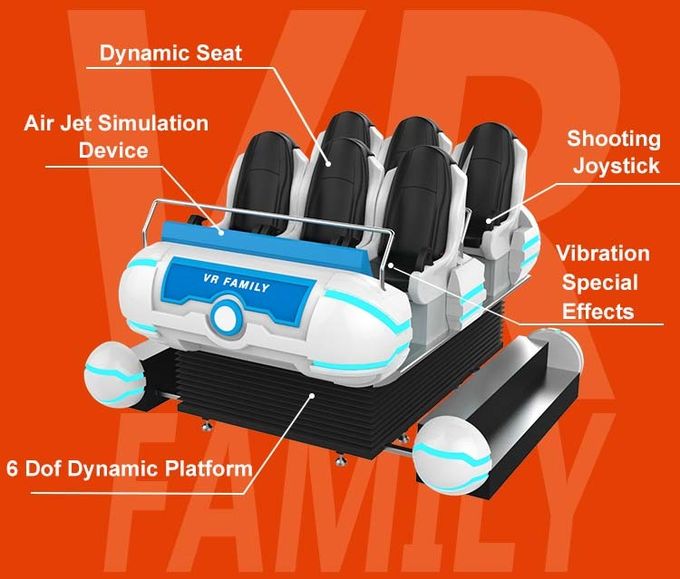 Simulateur interactif 6 de sièges d'affaires de famille d'arme à feu du jeu populaire VR 9D de tir 1