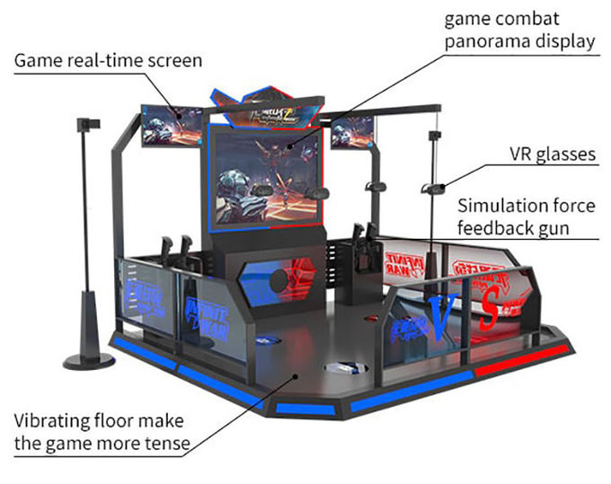 4 machines interactives de jeu de tir de simulateur de réalité virtuelle de joueurs 2
