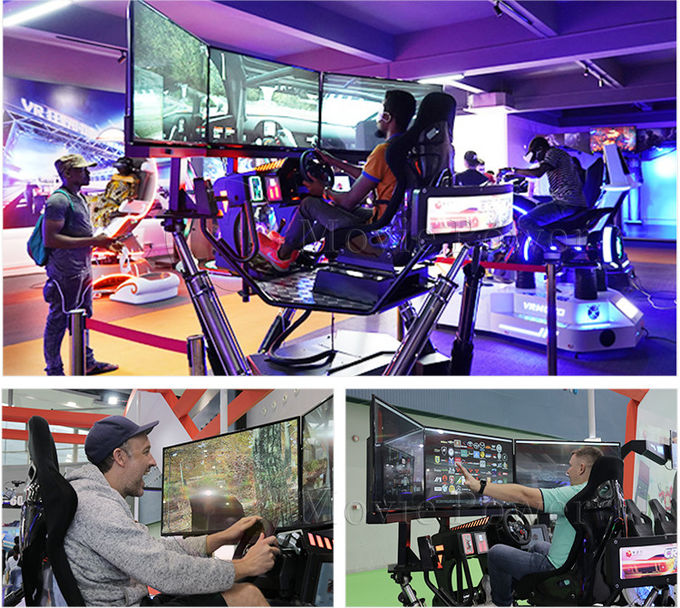Simulateur de conduite portable à 3 écrans 6 DOF Cars de course Arcade Dynamic Motion Drive Equipement 1