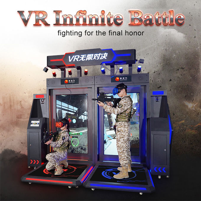 Les joueurs multi de dinosaure de simulateur interactif de réalité virtuelle lancent la machine de tir de jeu 0
