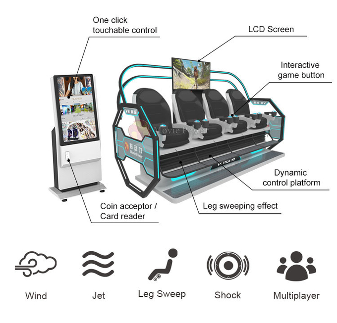 Machine dynamique de cinéma de la technologie 9d Vr de chaise d'oeufs de montagnes russes de réalité virtuelle 0