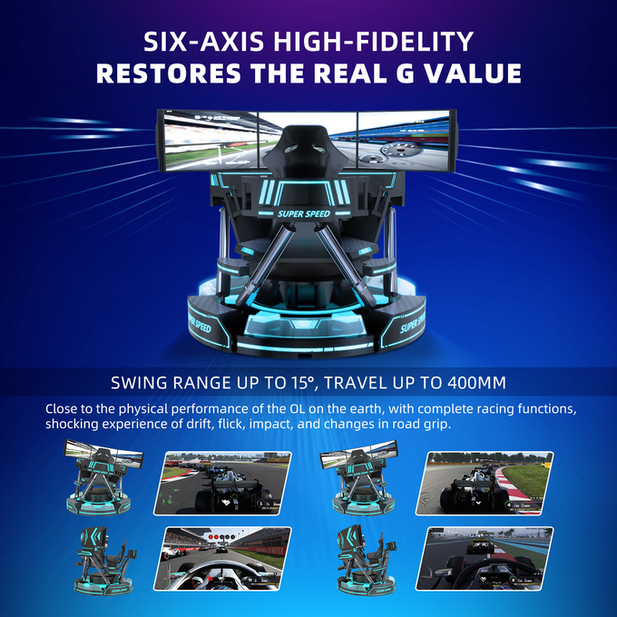 Prix de gros VR emballant l'équipement superbe commercial de jeu de voiture de vitesse du simulateur 9D VR 5