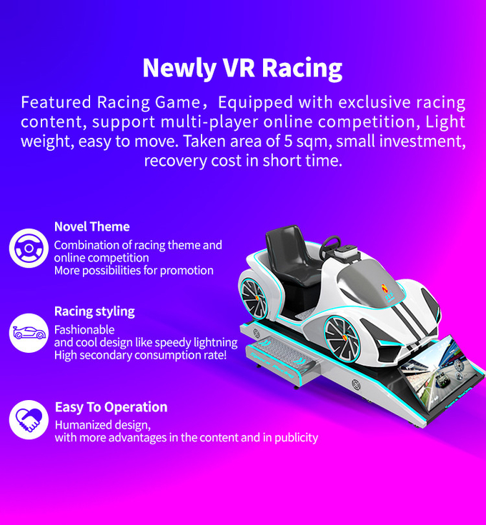 Jeu de course de voitures de simulateur de voiture VR Machine 9d Réalité virtuelle Simulateur de conduite Équipement de pièce de monnaie Jeux d'arcade 1