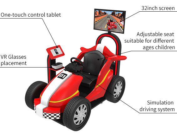 Parcs à thème VR 9D Jeux de course pour enfants Simulateur de pièces de monnaie Operated Car Arcade Machine 4