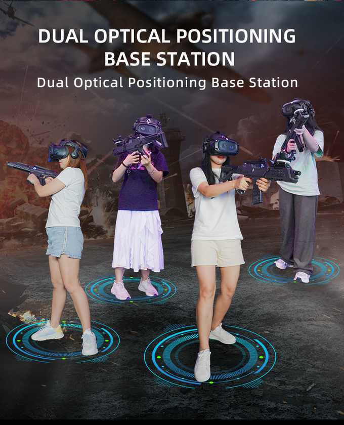 Fibre de verre 9d Vr Simulateur de tir Salle de marche Plateforme de réalité virtuelle Jeux multijoueurs 4