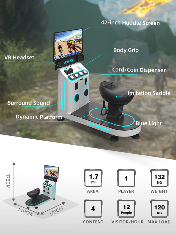 Simulateur de réalité virtuelle 1 joueur 9D Cavalier VR Machine de jeu 1