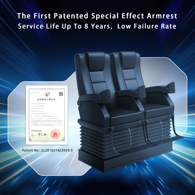 Chaise de simulateur de cinéma 7D 4D 5D personnalisée avec 6 Dof Plateforme électrique 3