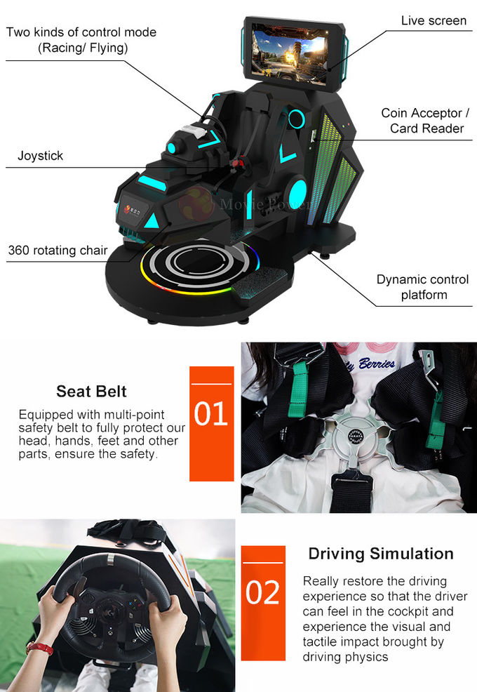 Plate-forme de mouvement du simulateur 9D VR de cinéma de chaise de cinéma des oeufs VR de la réalité virtuelle 9D 0
