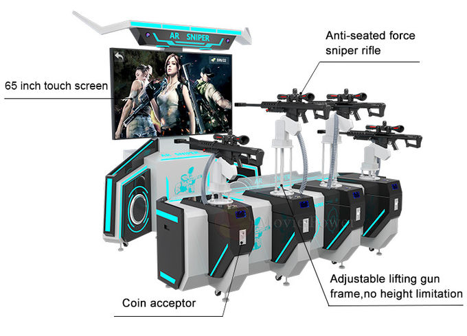 Les joueurs de la puissance 4 de film de simulateur de la réalité virtuelle 1.5KW lancent les machines de tir d'amusement de Vr de vol 1